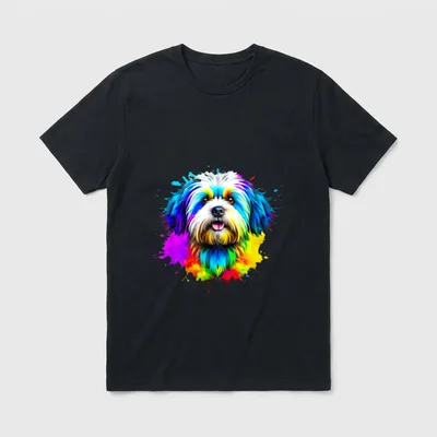 Havaneser Pop Art I T-Shirt – Klassisches T-Shirt in Schwarz