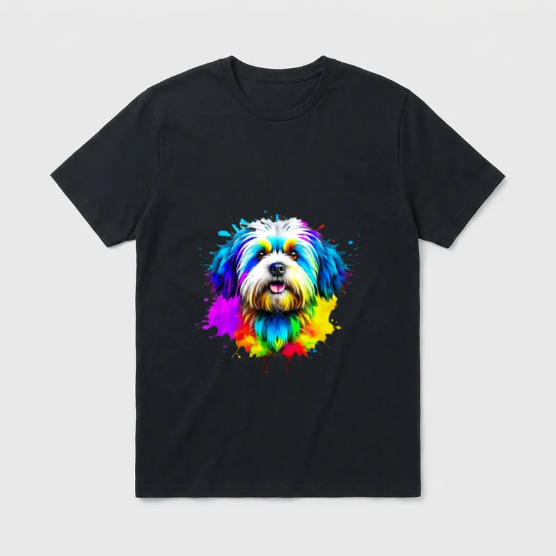 Havaneser Pop Art I T-Shirt – Klassisches T-Shirt in Schwarz