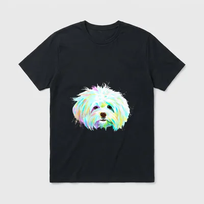 Splash Hund Malteser T-Shirt – Klassisches T-Shirt in Schwarz