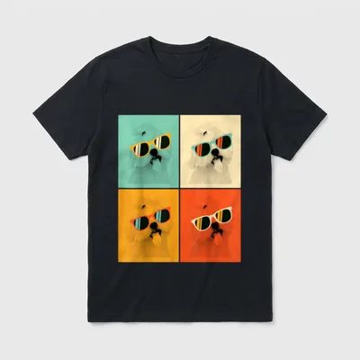Retro Malteser Sonnenbrille Hund T-Shirt – Klassisches T-Shirt in Schwarz