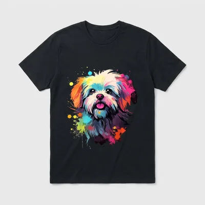 Malteser Hund Hunde Hunderasse T-Shirt 0209 – Klassisches T-Shirt in Schwarz