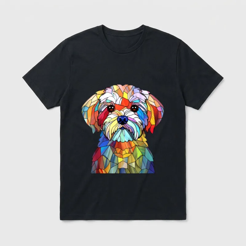Malteser Hund Kopf Gesicht T-Shirt – Klassisches T-Shirt in Schwarz