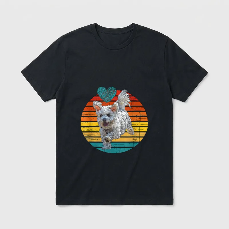 mit Malteser Hund Herz Havaneser, Malteser & Co. T-Shirt – Klassisches T-Shirt in Schwarz