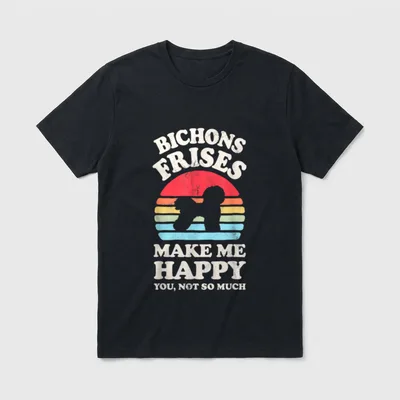 Bichons Frises Make Me T-Shirt – Klassisches T-Shirt in Schwarz