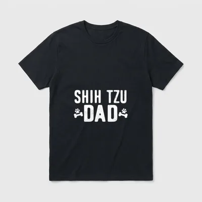 Shih Tzu Papa Lustiges T-Shirt – Klassisches T-Shirt in Schwarz