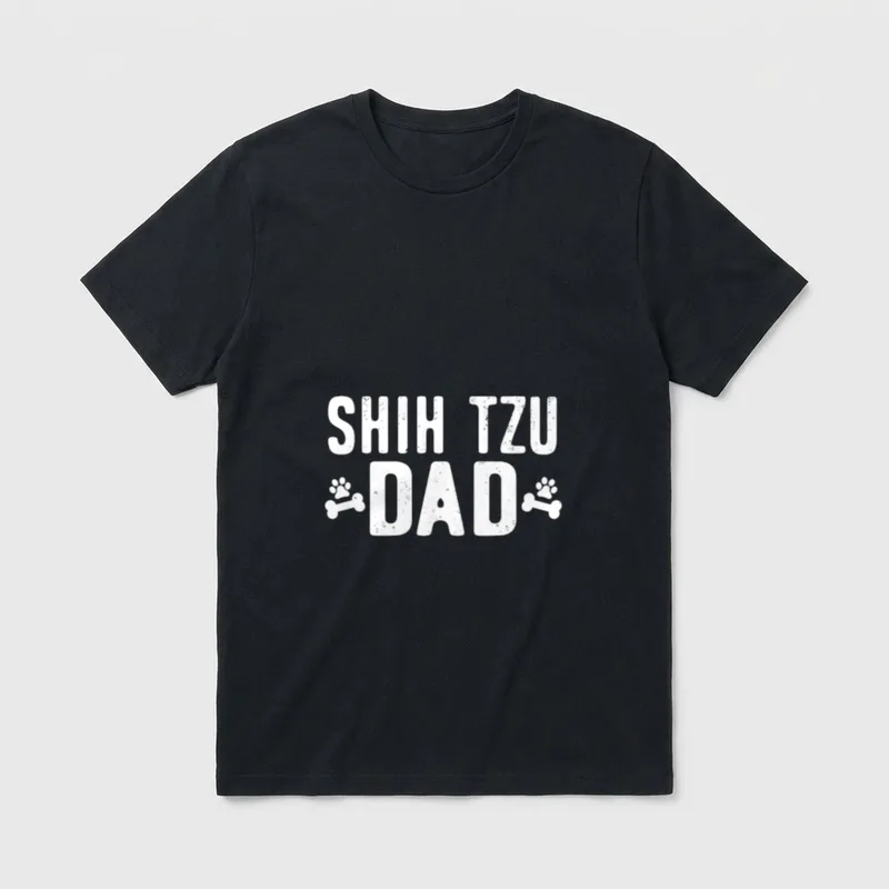 Shih Tzu Papa Lustiges T-Shirt – Klassisches T-Shirt in Schwarz