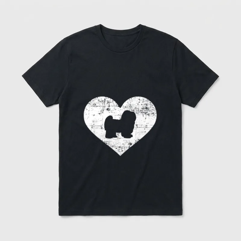 Havaneser Herz T-Shirt – Klassisches T-Shirt in Schwarz