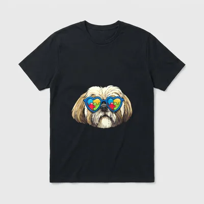 Autism Awareness Shih Tzu T-Shirt – Klassisches T-Shirt in Schwarz