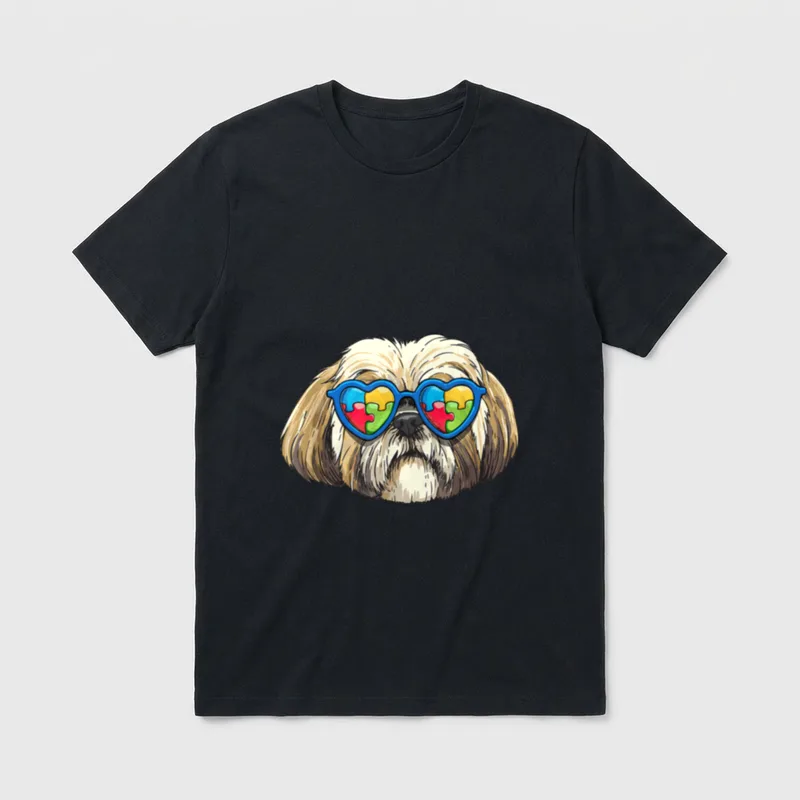 Autism Awareness Shih Tzu T-Shirt – Klassisches T-Shirt in Schwarz