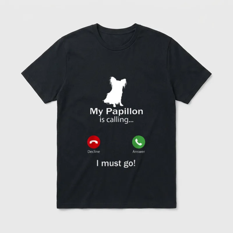 Calling für Tierliebhaber Papillon T-Shirt – Klassisches T-Shirt in Schwarz