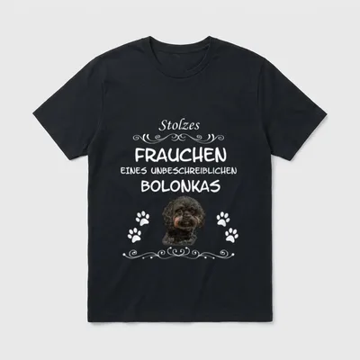 Stolzes Frauchen eines Bolonka Hund T-Shirt – Klassisches T-Shirt in Schwarz