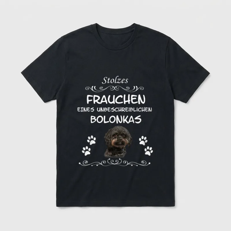 Stolzes Frauchen eines Bolonka Hund T-Shirt – Klassisches T-Shirt in Schwarz