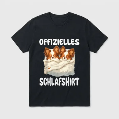 Papillon Hund Offizielles Schlafshirt T-Shirt – Klassisches T-Shirt in Schwarz