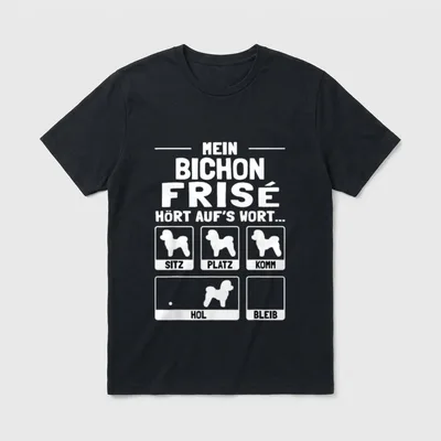 Bichon Frise T-Shirt 0263 – Klassisches T-Shirt in Schwarz