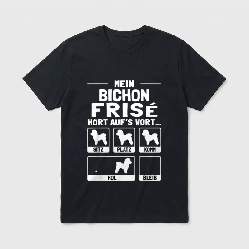 Bichon Frise T-Shirt 0263 – Klassisches T-Shirt in Schwarz