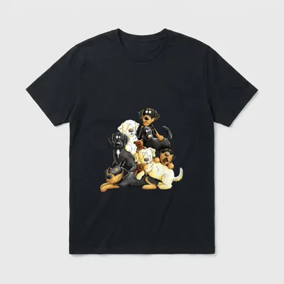 Hovawart Haufen I Hovi T-Shirt – Klassisches T-Shirt in Schwarz
