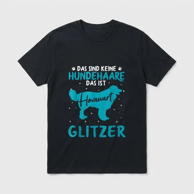 Hovawart Glitzer Hundehaare Hundebesitzer T-Shirt – Klassisches T-Shirt in Schwarz