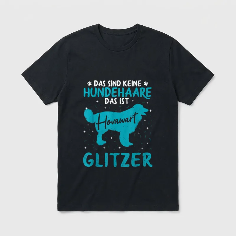 Hovawart Glitzer Hundehaare Hundebesitzer T-Shirt – Klassisches T-Shirt in Schwarz