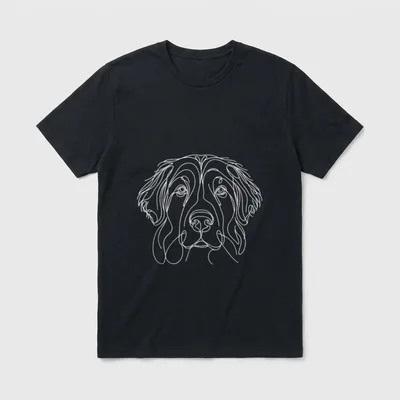 Line Art Hovawart Hovawarts T-Shirt – Klassisches T-Shirt in Schwarz