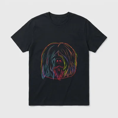 Bunter Briard Hund T-Shirt – Klassisches T-Shirt in Schwarz