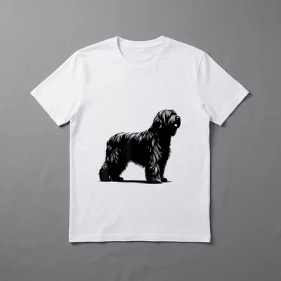 Monochromatischer Briard mit Hundemotiv T-Shirt – Klassisches T-Shirt in Schwarz
