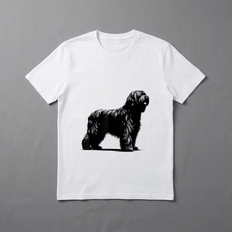 Monochromatischer Briard mit Hundemotiv T-Shirt – Klassisches T-Shirt in Schwarz