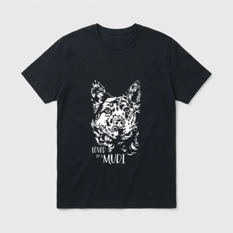 Ungarischer Mudi Loved by T-Shirt – Klassisches T-Shirt in Schwarz