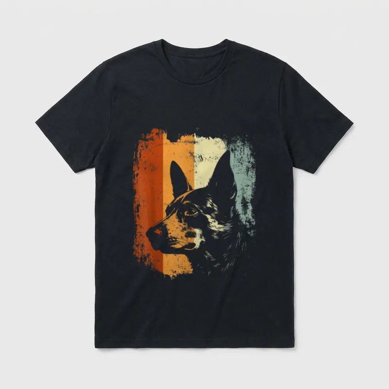 Australian Cattle Dog Retro T-Shirt – Klassisches T-Shirt in Schwarz