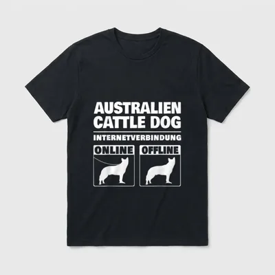 Australian Cattle Dog Internetverbindung T-Shirt – Klassisches T-Shirt in Schwarz