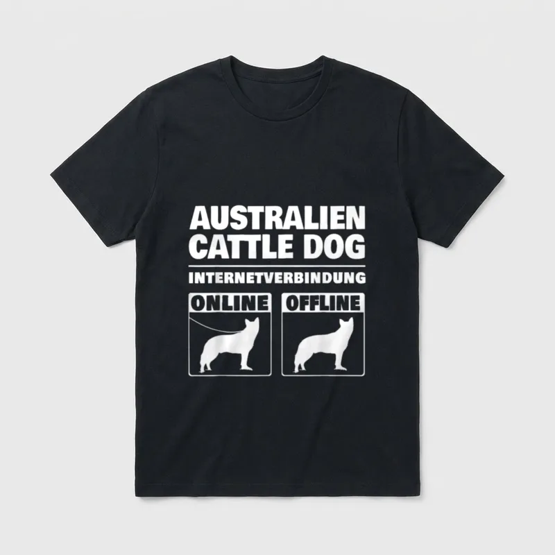 Australian Cattle Dog Internetverbindung T-Shirt – Klassisches T-Shirt in Schwarz