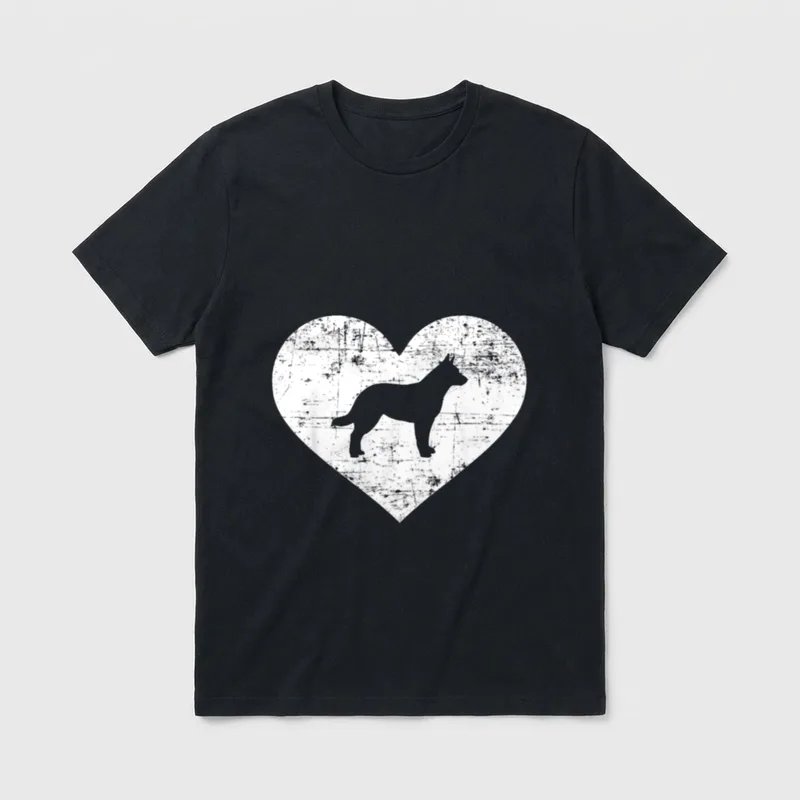 Australian Cattle Dog Herz T-Shirt – Klassisches T-Shirt in Schwarz
