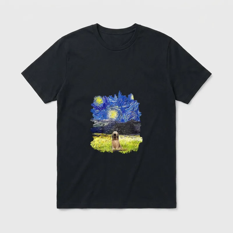 Sternennacht-Impressionist Dog Art Briard T-Shirt – Klassisches T-Shirt in Schwarz