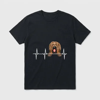 Lustiger Hunde-Herzschlag für Briard-Liebhaber T-Shirt – Klassisches T-Shirt in Schwarz