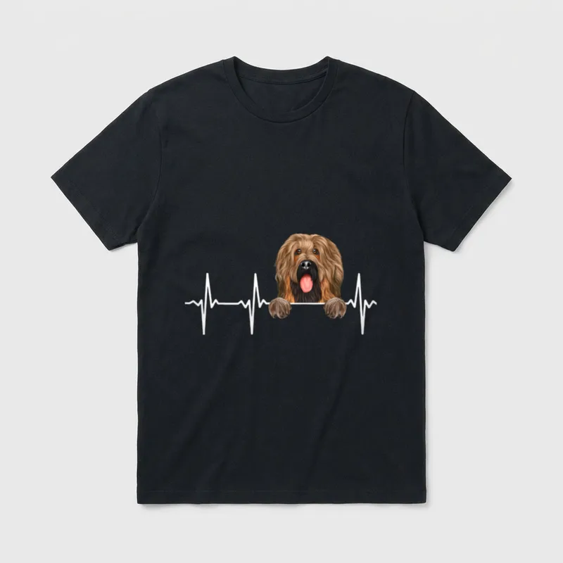 Lustiger Hunde-Herzschlag für Briard-Liebhaber T-Shirt – Klassisches T-Shirt in Schwarz