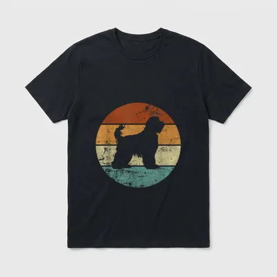 Schapendoes Hund Retro Design T-Shirt – Klassisches T-Shirt in Schwarz