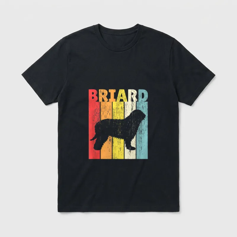 Briard T-Shirt 0043 – Klassisches T-Shirt in Schwarz