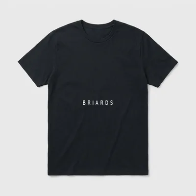 Briard Dogs Briards Dog T-Shirt – Weiße Schrift BRIARDS auf grauem Hintergrund – Klassisches T-Shirt in Schwarz
