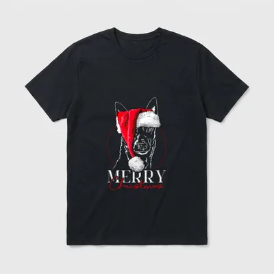 Santa Australian Kelpie Merry T-Shirt – Klassisches T-Shirt in Schwarz