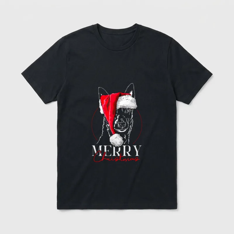 Santa Australian Kelpie Merry T-Shirt – Klassisches T-Shirt in Schwarz