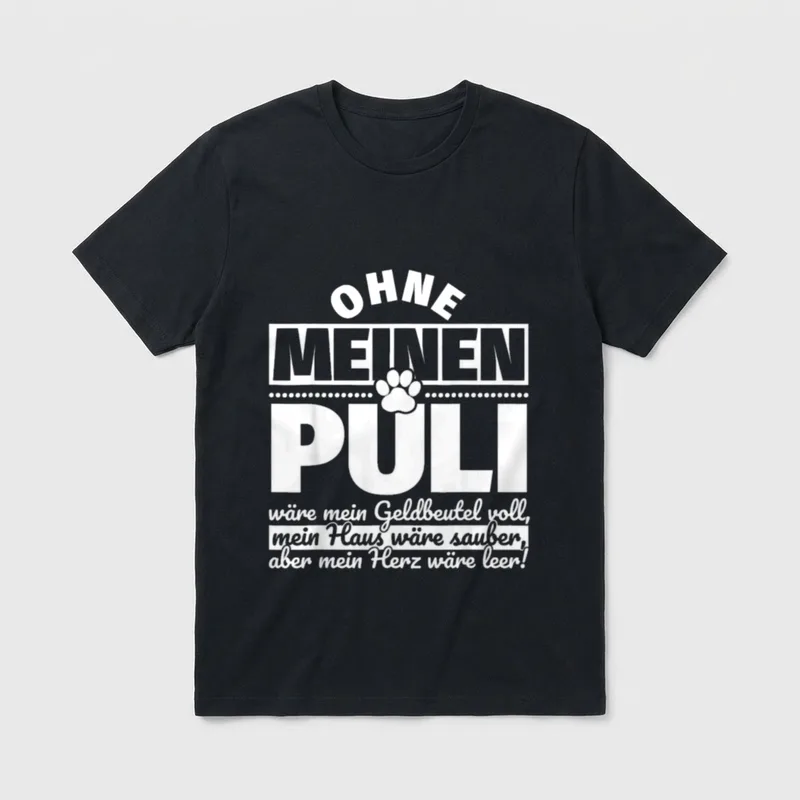 Puli Hund lustig T-Shirt – Klassisches T-Shirt in Schwarz