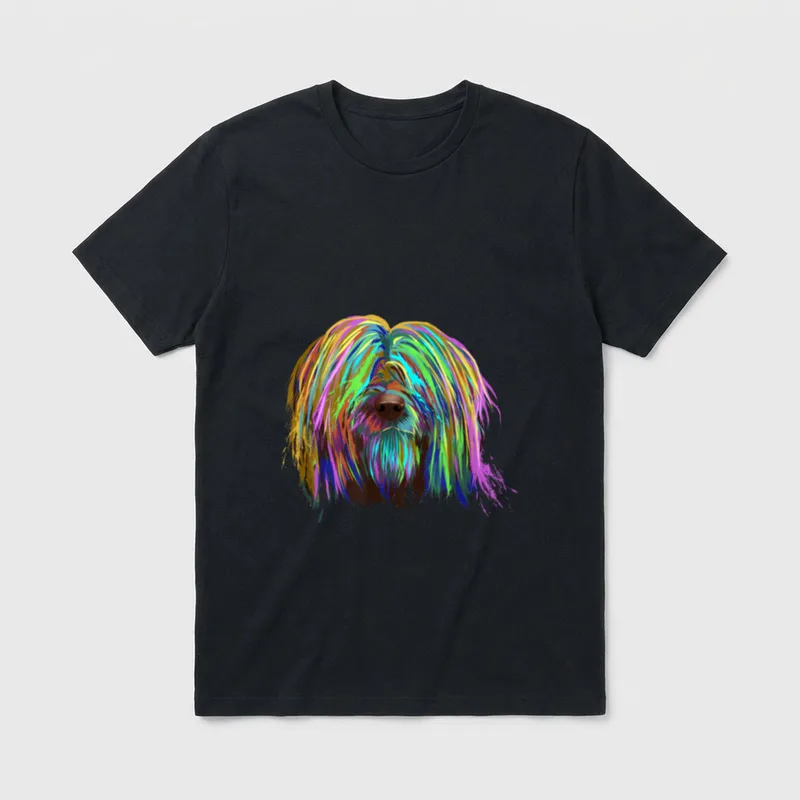 Bunter Hund Briard Weitere Hütehunde T-Shirt – Klassisches T-Shirt in Schwarz
