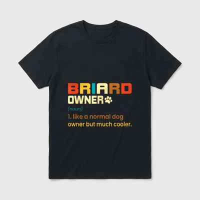 Vintage Briard Lover Design T-Shirt – Klassisches T-Shirt in Schwarz