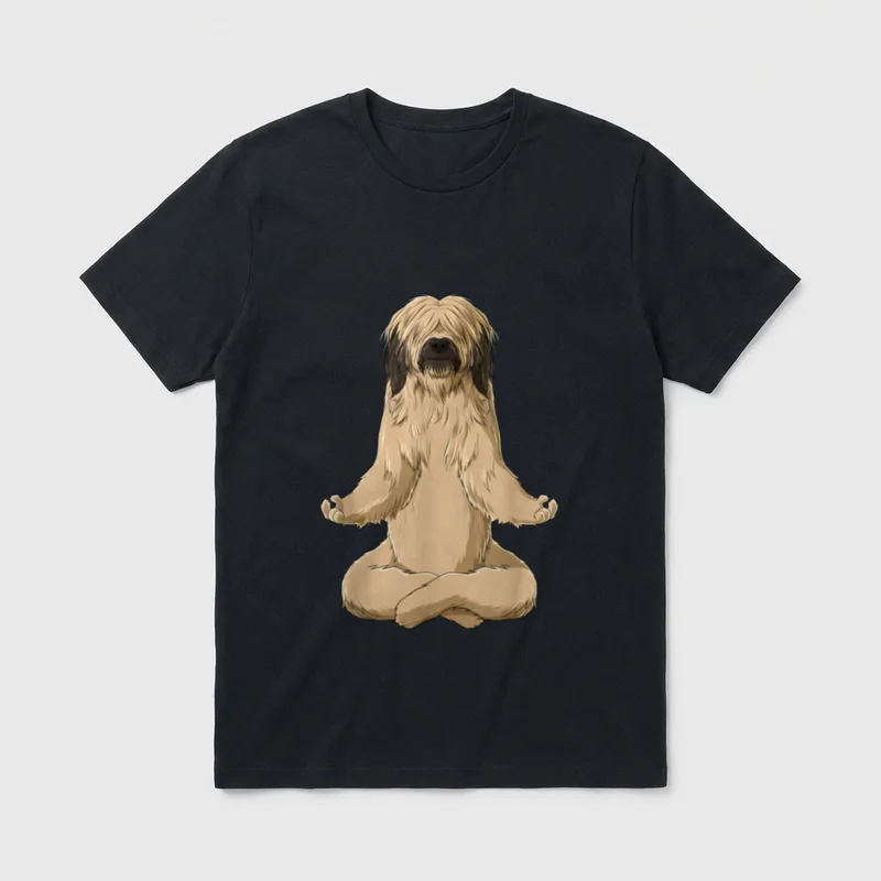 Yoga Hund Briard T-Shirt – Klassisches T-Shirt in Schwarz