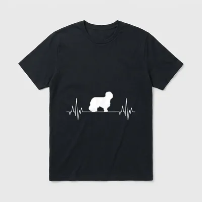 Briard Berger de Brie Herzschlag T-Shirt – Klassisches T-Shirt in Schwarz