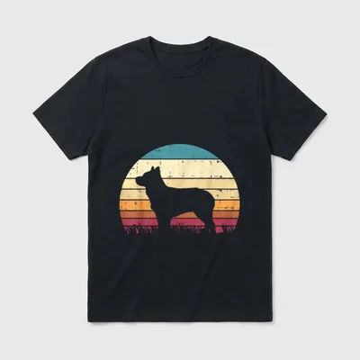 Heeler Sunset Retro Animal T-Shirt – Klassisches T-Shirt in Schwarz