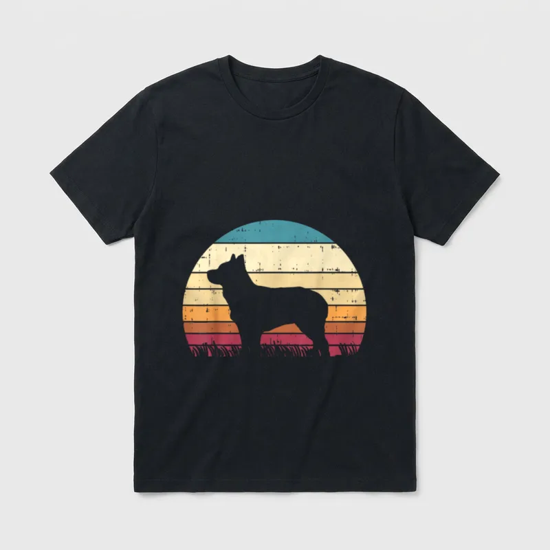 Heeler Sunset Retro Animal T-Shirt – Klassisches T-Shirt in Schwarz