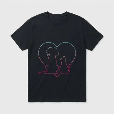 Katzen und Hunde schönes T-Shirt – Klassisches T-Shirt in Schwarz