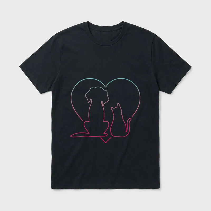 Katzen und Hunde schönes T-Shirt – Klassisches T-Shirt in Schwarz