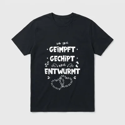 geimpft gechipt entwurmt lustiges T-Shirt – Klassisches T-Shirt in Schwarz