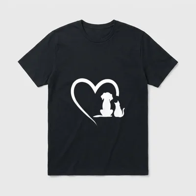 Dog owner and cat T-Shirt – Klassisches T-Shirt in Schwarz